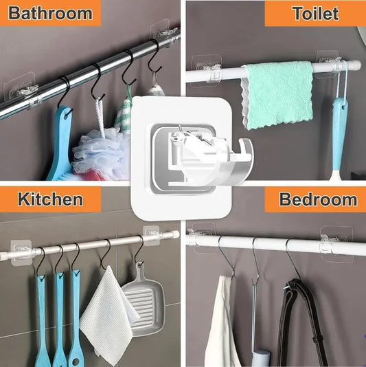 No-Drill Self-Adhesive Curtain Rod Holder