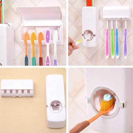 Automatic Toothpaste Dispenser & Toothbrush Holder